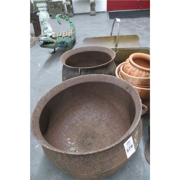 Cast Buckets, Planters, Copper Wood Bin