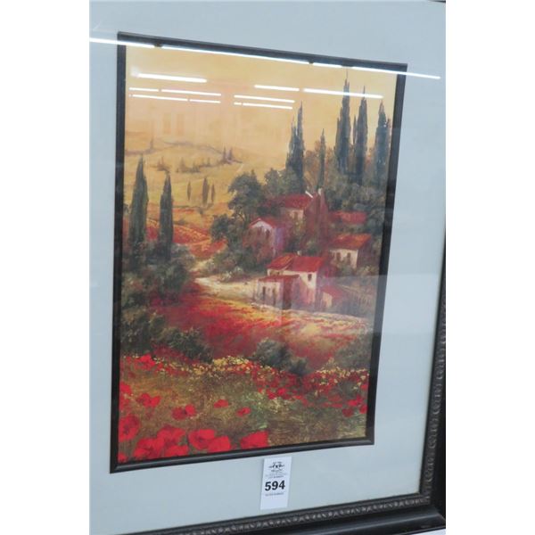 Framed Art "Italian Hillside" - 24" x 30"