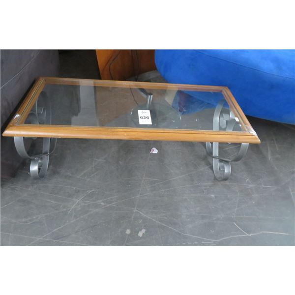 Metal Glasstop Mini Coffee Table