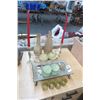 Image 1 : Lot of Vases, Candle Stands, Tray & Candle