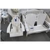Image 1 : White Mini Patio Set - 2 Benches & Adirondack Chair