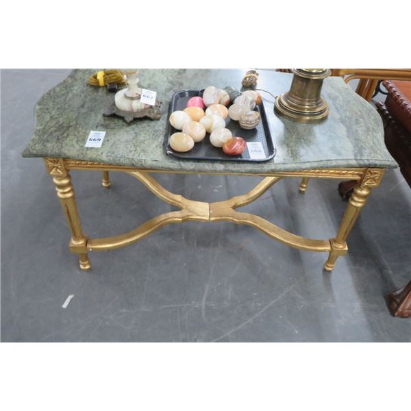 Gold Granite Top Coffee Table