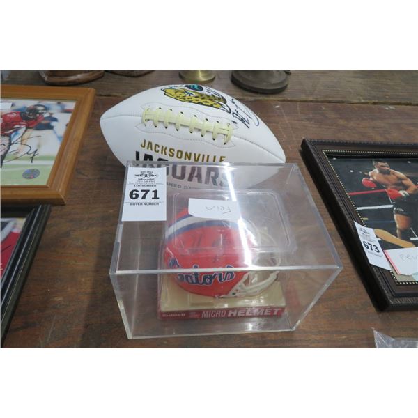 Urban Meyer Mini Gator Helmet & Autographed Jags Ball