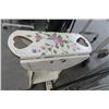 Image 2 : Painted Floral, Heart Motif Drop Down Side Table