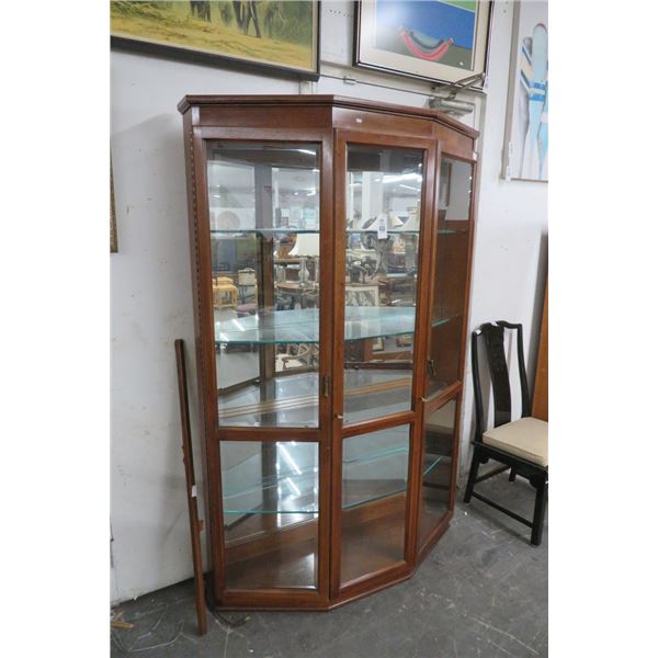 Oak 3-Door 4 Shelf Curio Cabinet