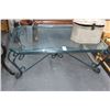 Image 1 : Green Metal Glasstop Coffee Table
