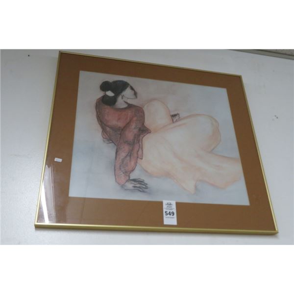 Framed Print "Asian Lady" - 32" x 32"