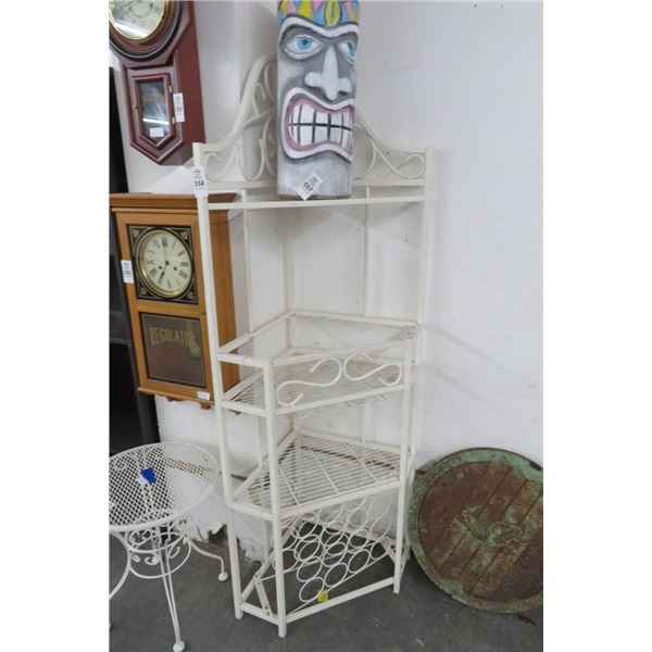 White Metal Corner Bakers Rack