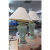 Image 1 : Green Ceramic Table Lamp (2)