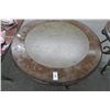 Image 2 : Round Ornamental Iron Base 3 Pc. Coffee & End Table Set