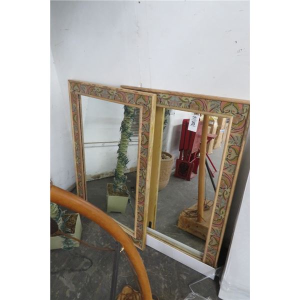 2-Framed Floral Motif Mirror - 2' x 2' - 2 X $