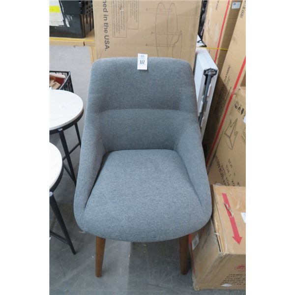 Contemporary Grey Cloth Side Chair - New