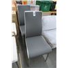 Image 1 : Grey/White Vinyl Dining Chairs (Pair)