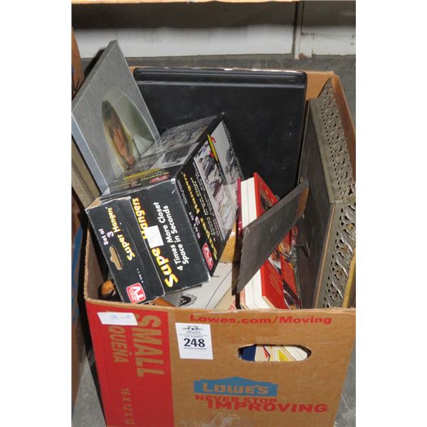 Box of Picture Frames, Book & More