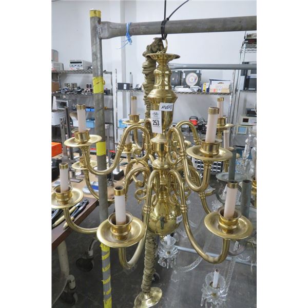 Brass 12 Light Chandelier