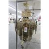 Image 1 : Brass & Tinted Glass 8 Light Chandelier