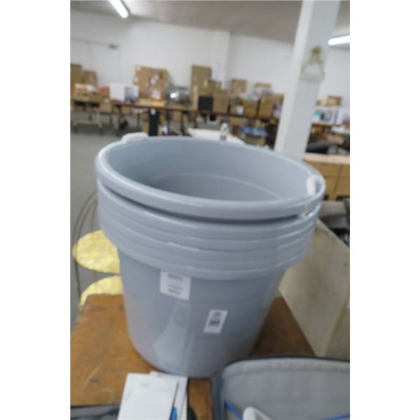 6-Grey Rope Handle Tubs - 6 X $