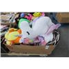 Image 1 : Box of Stuffed Animals, Tempera Paint Sets &