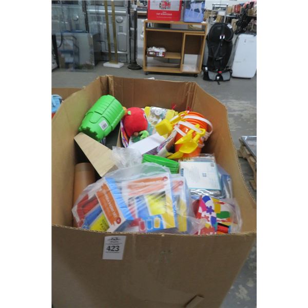 Box of Tempera Paint Sets, Sand Buckets & More