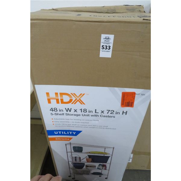 2-HDX 5 Shelf Storage Unit w/Casters - 2 X $