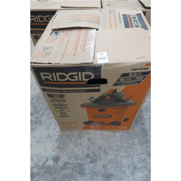 5-Ridgid 16 Gallon Wet/Dry Vac - 5 X $