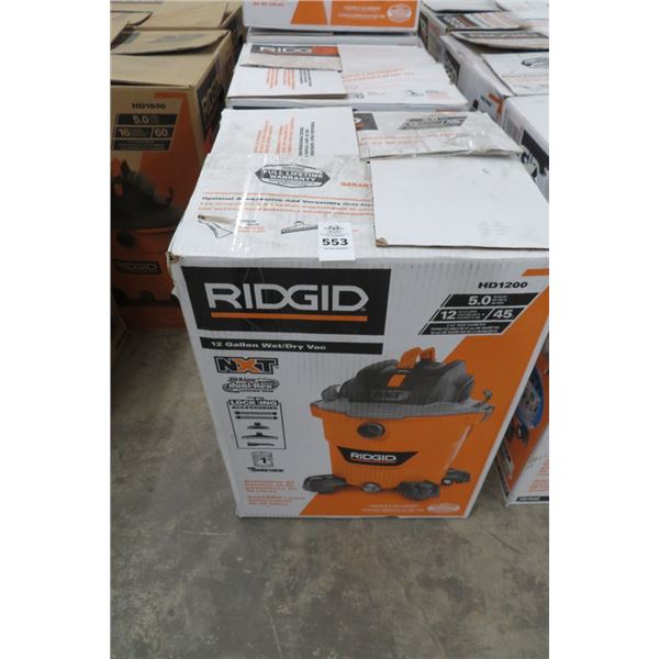 4-Ridgid 12 Gallon Wet/Dry Vac - 4 X $