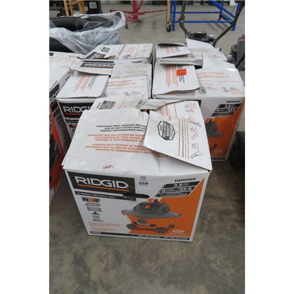 5-Ridgid 6 Gal. Wet/Dry Vac - 5 X $