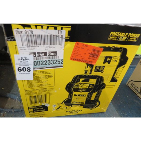 Dewalt Portable Jump Starter/USB/Air Compressor