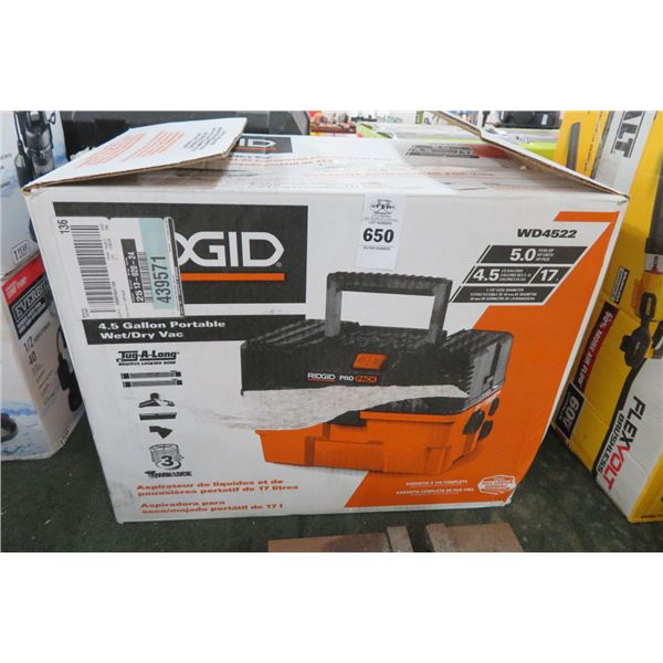 Ridgid 4.5 Gal Portable Shop Vac