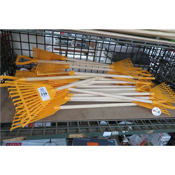 Lot of Orange Mini Garden Rakes