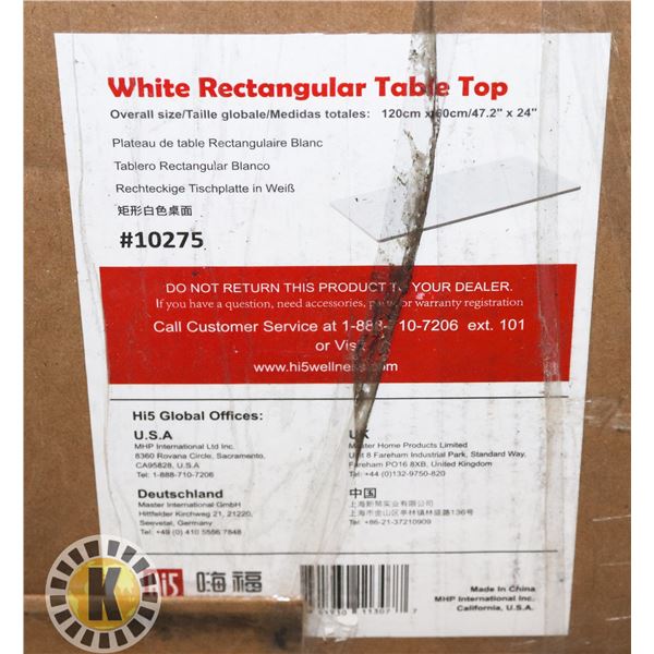 HI5 STANDARD WHITE TABLE TOP