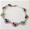 Image 1 : SILVER SAPPHIRE EMERALD RUBY  BRACELET