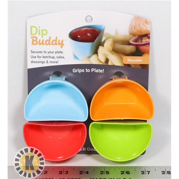 NEW 4PC DIP BUDDY SET (EACH CONTAINER CLIPS TO