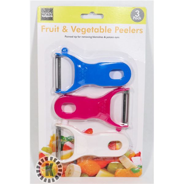 NEW 3 PACK FRUIT/VEGETABLE PEELERS