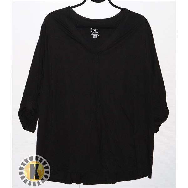 WOMENS 3X SOFT BLACK TEE