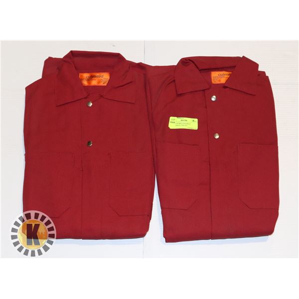 2 PAIRS OF RED ONE-PIECE COVERALLS - SIZE 36T