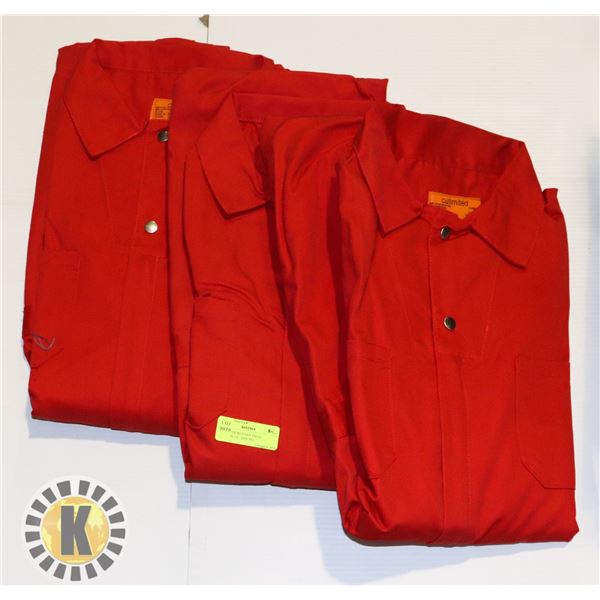 3 PAIRS OF RED ONE-PIECE COVERALLS - SIZE 58T