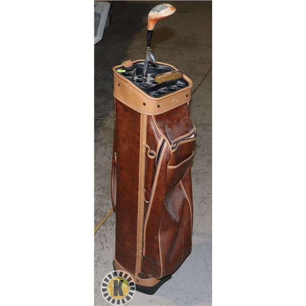 VINTAGE COOPER GOLF BAG WITH VINTAGE GOLF CLUBS