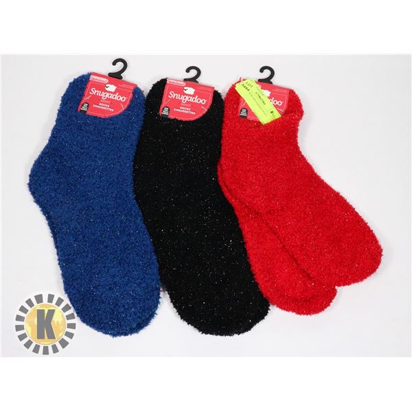 LOT OF 3 NEW SNUGADOO SOFT SOCKS