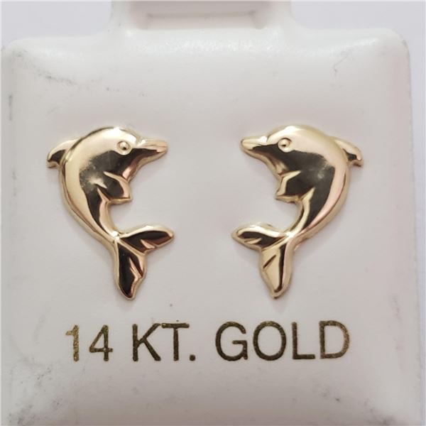 14K YELLOW GOLD EARRINGS, MADE IN CANADA