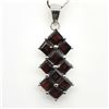 Image 4 : SILVER GARNET(3.6CT) RHODIUM PLATED PENDANT