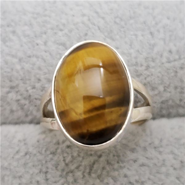 SILVER TIGER EYE 6G RING