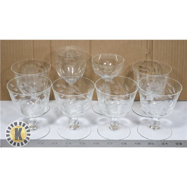 FLAT WITH MATCHING PATTERN GLASSWARE