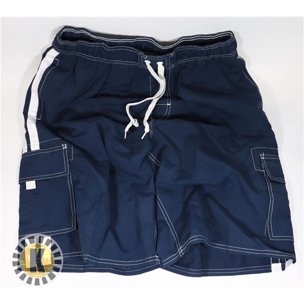 MENS BLUE SWIM TRUNKS SIZE L