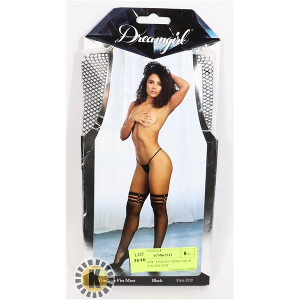 DREAMGIRL  FISHNET THIGH HIGH STOCKINGS ONE SIZE