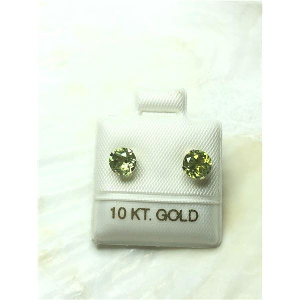 10K YELLOW GOLD PERIDOT(1.2CT) EARRINGS