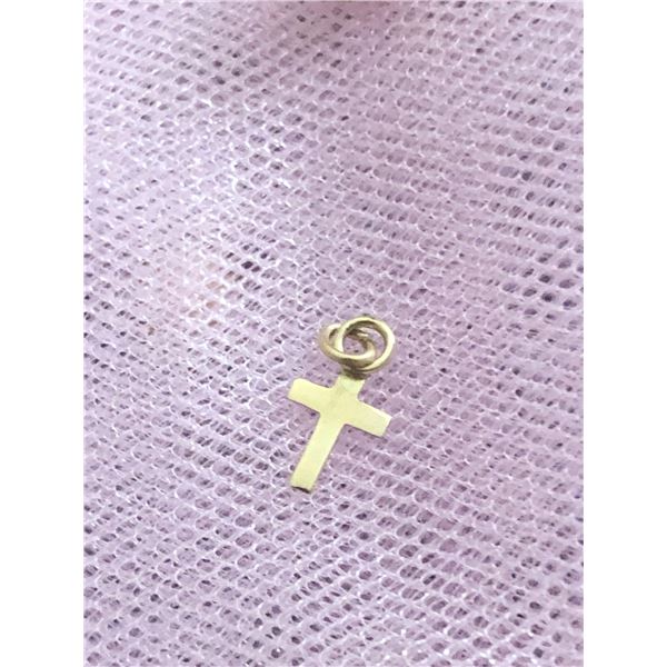 14K YELLOW GOLD BABY CROSS 0.09G PENDANT