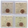 Image 1 : Lot of 4 ICCS Graded One Cents