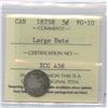 Image 1 : 1875H Five Cents - Large Date