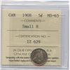 Image 1 : 1908 Five Cents - Small 8